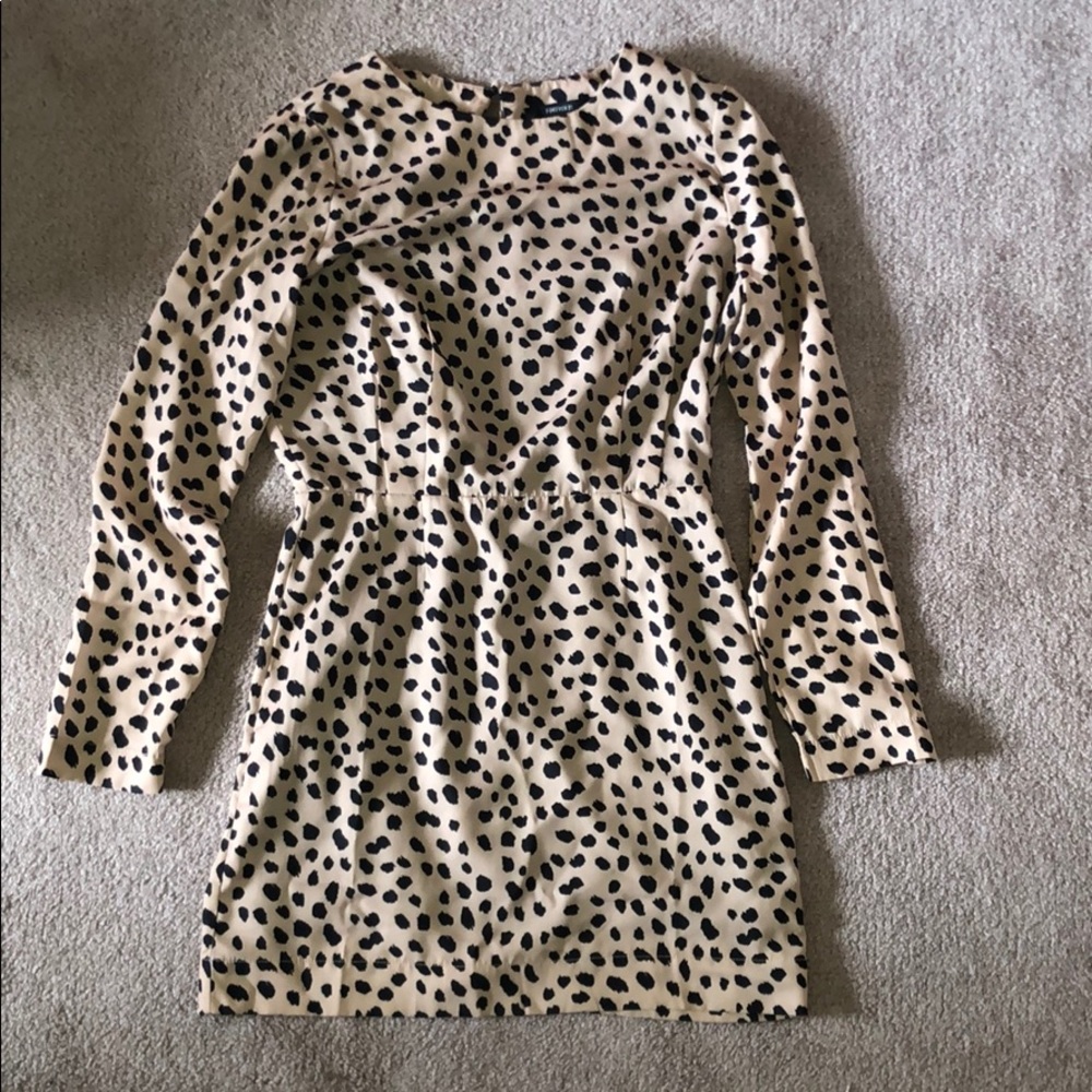 cheetah print  long sleeve dress